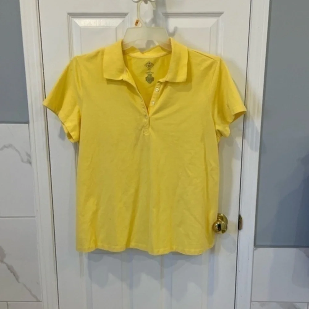 St.John’s Bay | Butter Yellow Short Sleeve Cotton Blend Polo - Picture 5 of 5